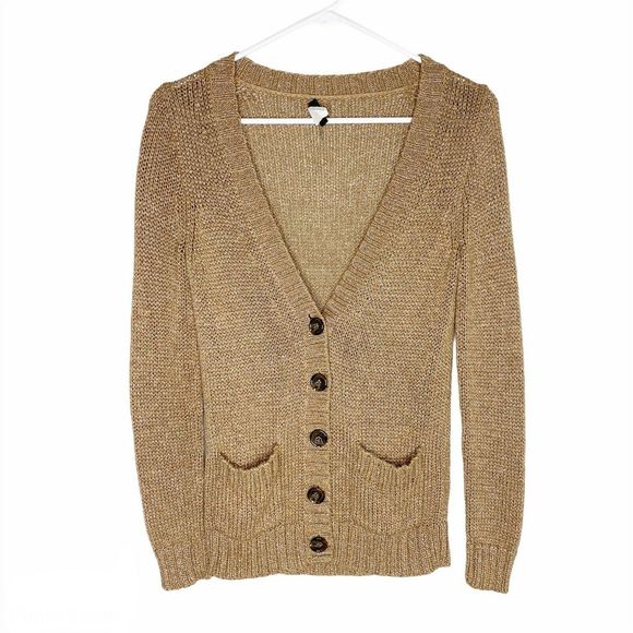 J Crew Metallic Beach Cardigan Sweater 